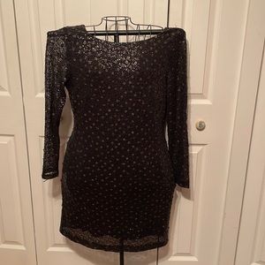 Gianni Binj Black Sequin Dress Large